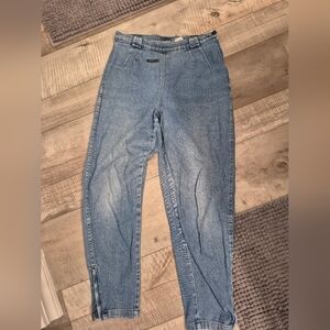 Moschino Made in Italy Denium Jogger Jeans High Rise Side Zipper 80s Vintage 29